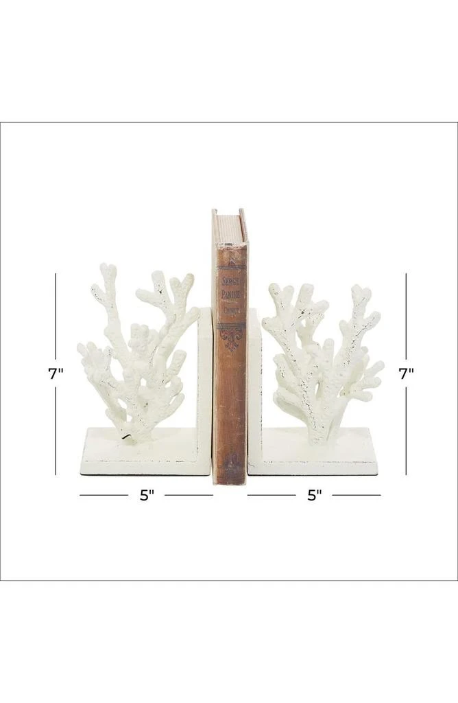 商品WILLOW ROW|White Metal Farmhouse Sea Life Bookend - Set of 2,价格¥411,第4张图片详细描述