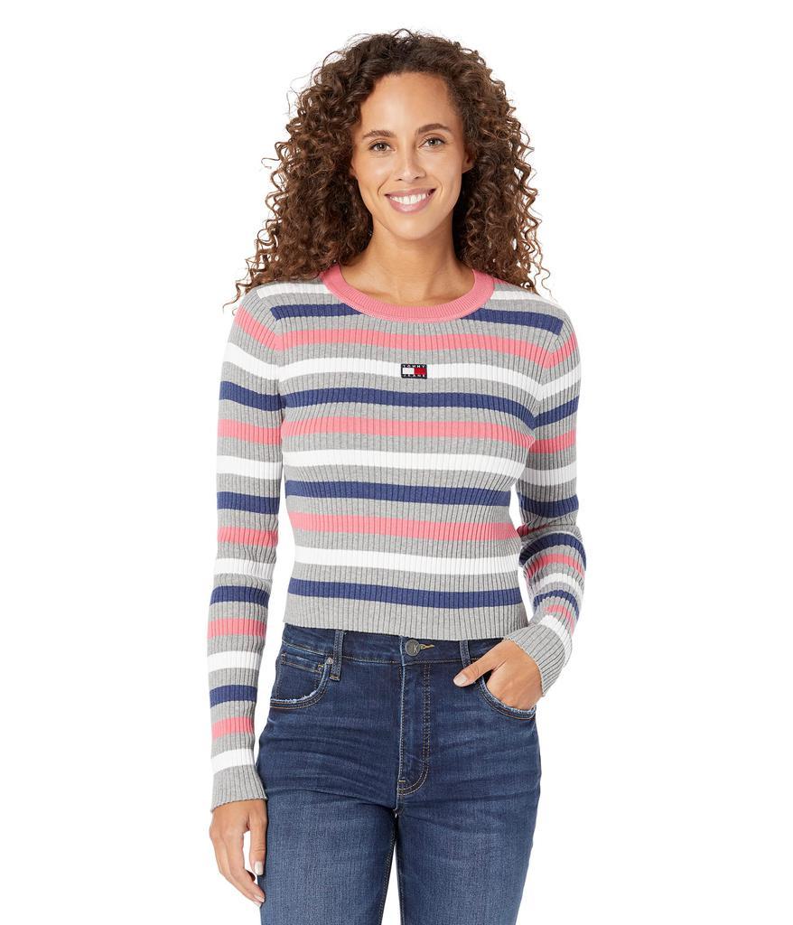 商品Tommy Jeans|Long Sleeve Striped Rib Sweater,价格¥249-¥256,第1张图片