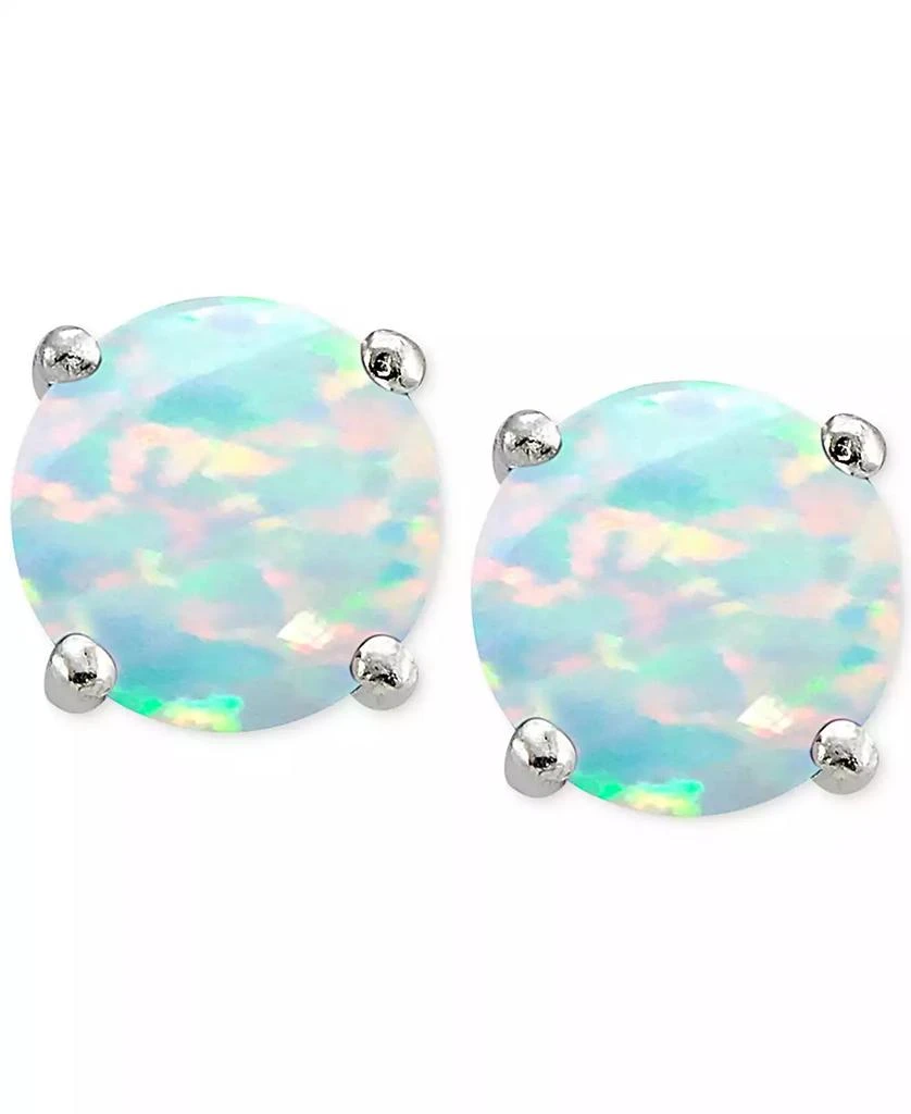 商品Giani Bernini|Cubic Zirconia Synthetic Opal Stud Earrings in Sterling Silver, Created for Macy's,价格¥132,第1张图片