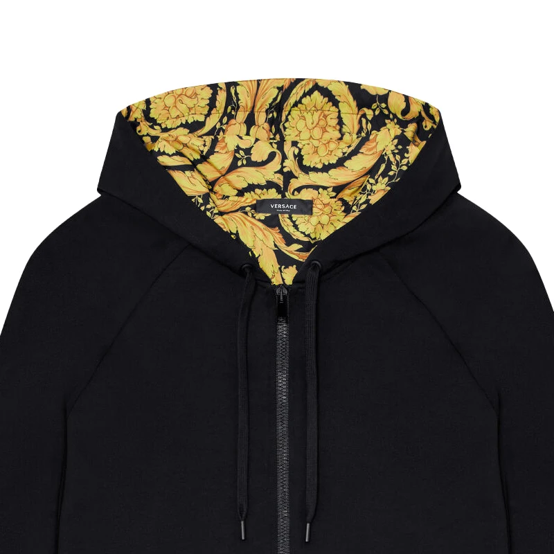 VERSACE 男士黑色希腊回纹镶边运动连帽衫 AGU03005-A233025-A1008 商品