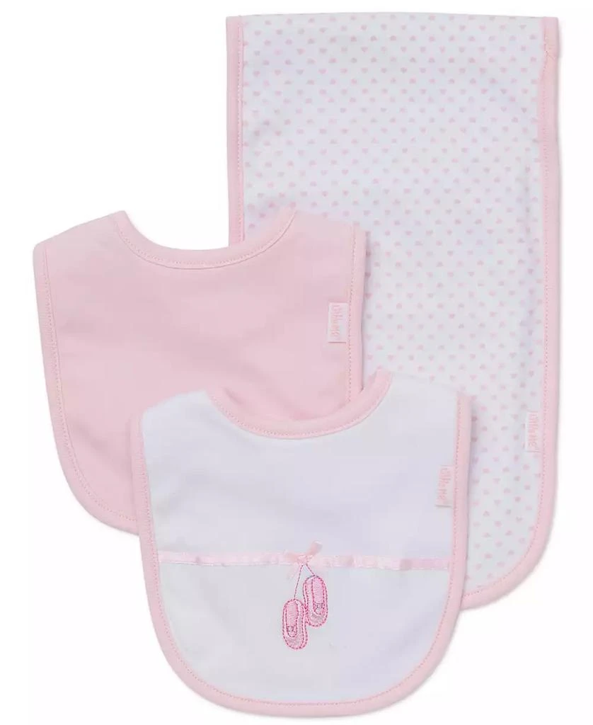 商品Little Me|Baby Girls Ballerina Bibs and Burp Cloth, Pack of 3,价格¥97,第1张图片