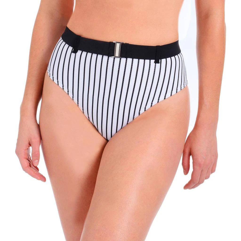 商品RACHEL Rachel Roy|Rachel Rachel Roy Women's Striped High Waisted Belted Bikini Swim Bottom,价格¥54,第1张图片