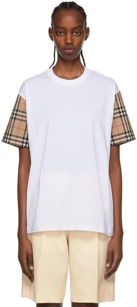 商品Burberry|白色 Vintage Check T 恤,价格¥6208,第1张图片