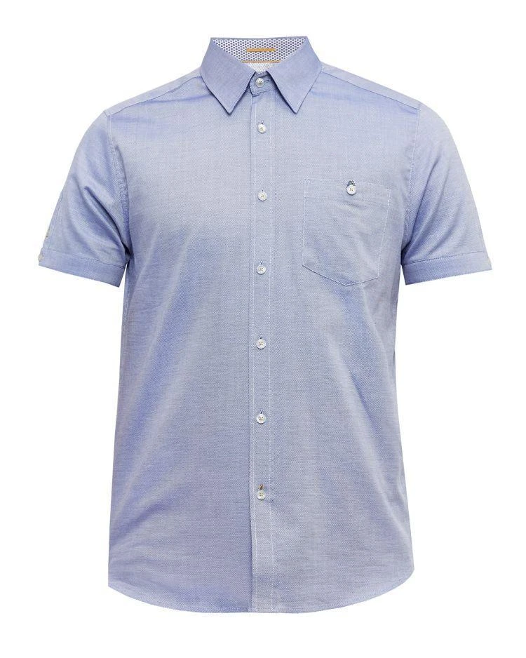 商品Ted Baker London|Ted Baker Mini Textured Regular Fit Button-Down Shirt,价格¥482,第4张图片详细描述