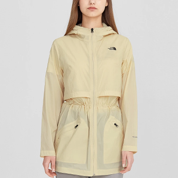 商品[国内直发] The North Face|北面 户外运动皮肤衣可收腰连帽 防风防紫外线防水防晒服 女款 米白色,价格¥523,第6张图片详细描述
