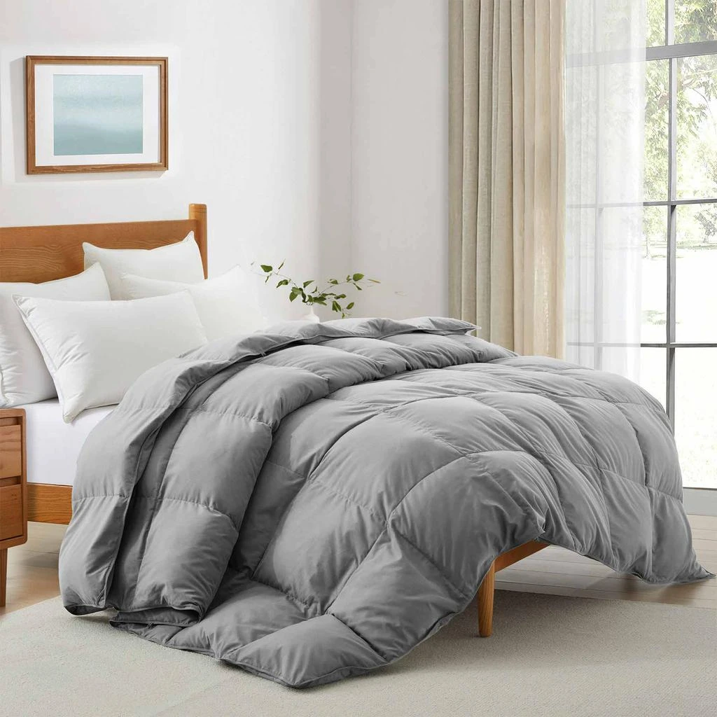 商品Puredown|Ultra Soft Fabric All Season Premium Feather Fiber and Microfiber Comforter with 360TC, Dark Grey,价格¥579,第1张图片