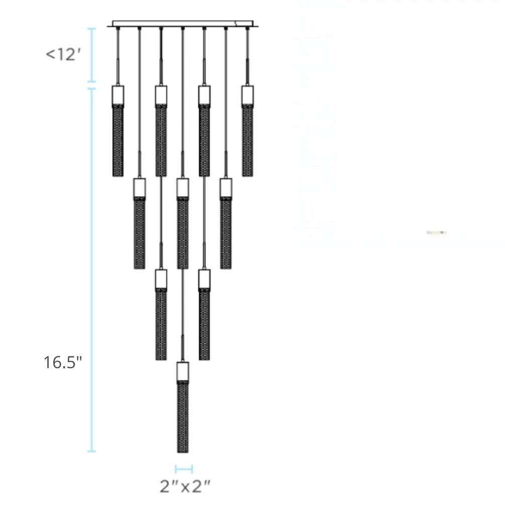 商品Finesse Decor|Sparkling Night Chandelier Vertical // XL  25  Light,价格¥27187,第3张图片详细描述