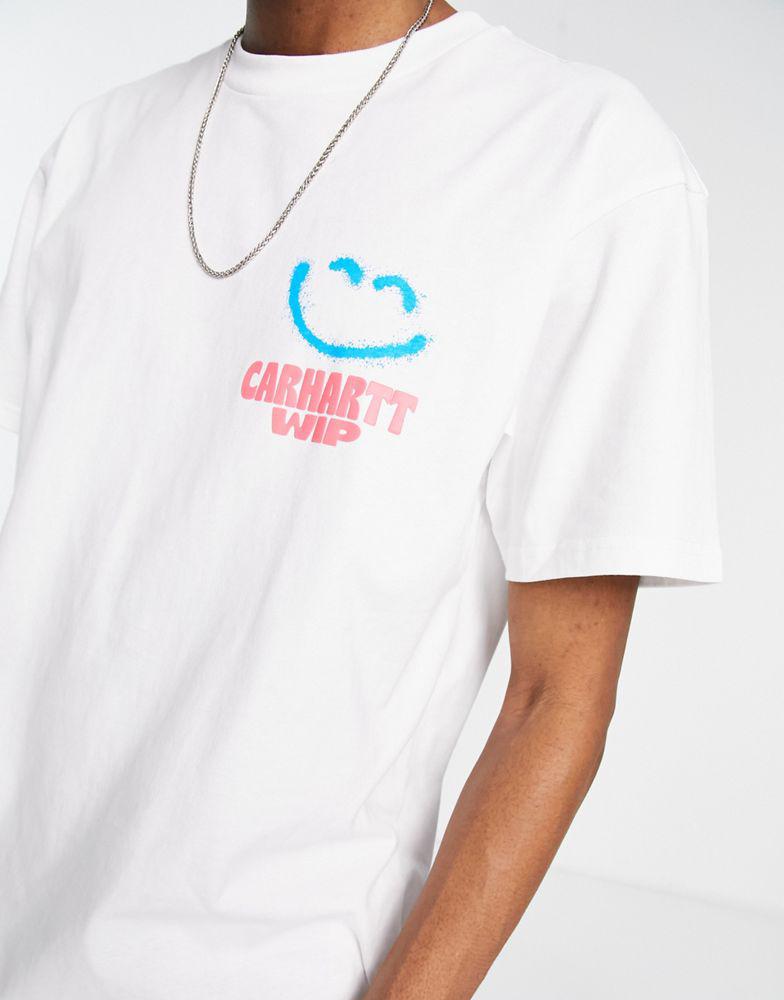 Carhartt WIP happy script t-shirt in white商品第3张图片规格展示