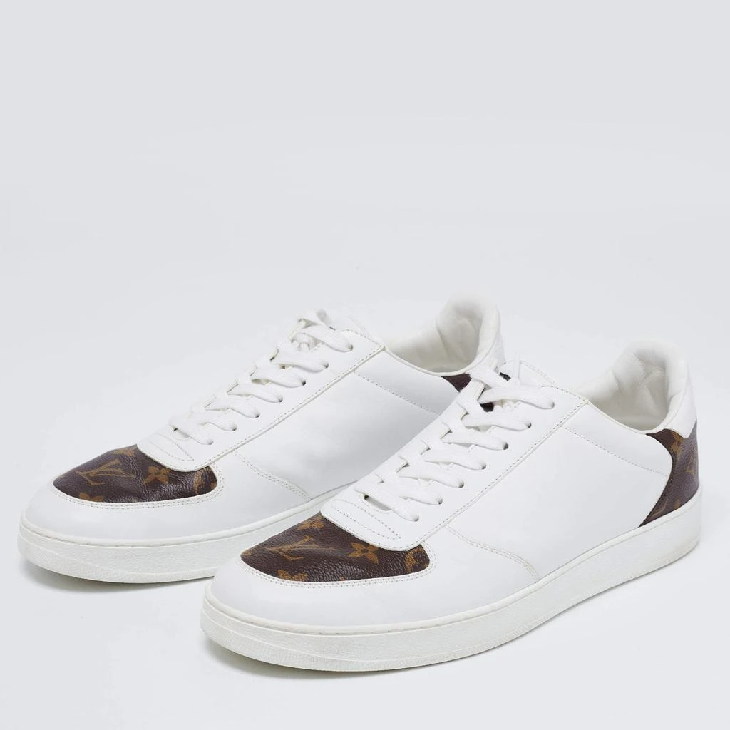 商品[二手商品] Louis Vuitton|Louis Vuitton White/Brown Leather and Monogram Canvas Rivoli Low-Top Sneakers Size 41.5,价格¥3813,第2张图片详细描述
