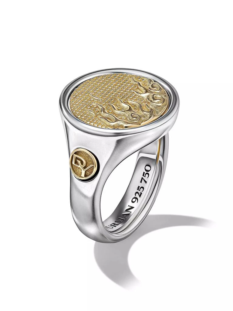 商品David Yurman|Water and Fire Duality Signet Ring in Sterling Silver,价格¥21733,第2张图片详细描述