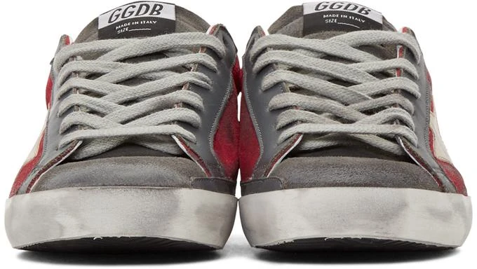 商品Golden Goose|Red & Grey Suede Superstar Sneakers,价格¥3404,第2张图片详细描述