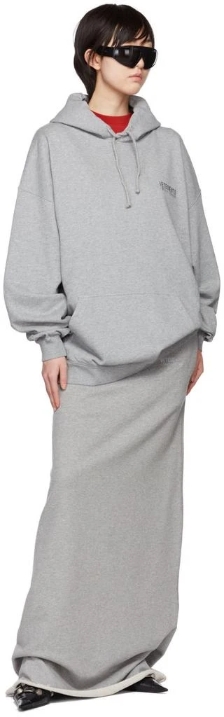 商品Vetements|Gray Embroidered Hoodie,价格¥3541,第4张图片详细描述