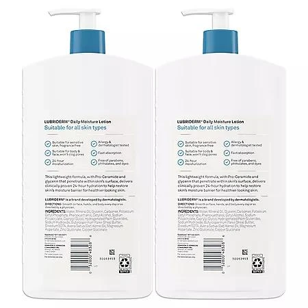 商品Lubriderm|Lubriderm Daily Moisture Body Lotion, 24 oz., 2 pk.,价格¥117,第2张图片详细描述