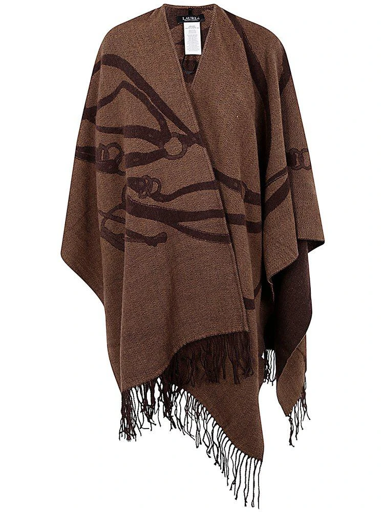 商品Ralph Lauren|Lauren Ralph Lauren Pattern Jacquard Fringed Edge Poncho,价格¥1484,第1张图片