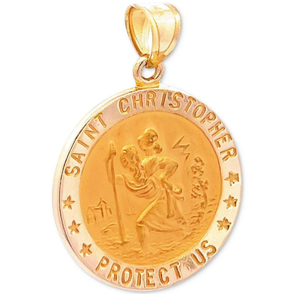 商品Macy's|Saint Christopher Medal Pendant in 14k Yellow Gold,价格¥1316,第2张图片详细描述