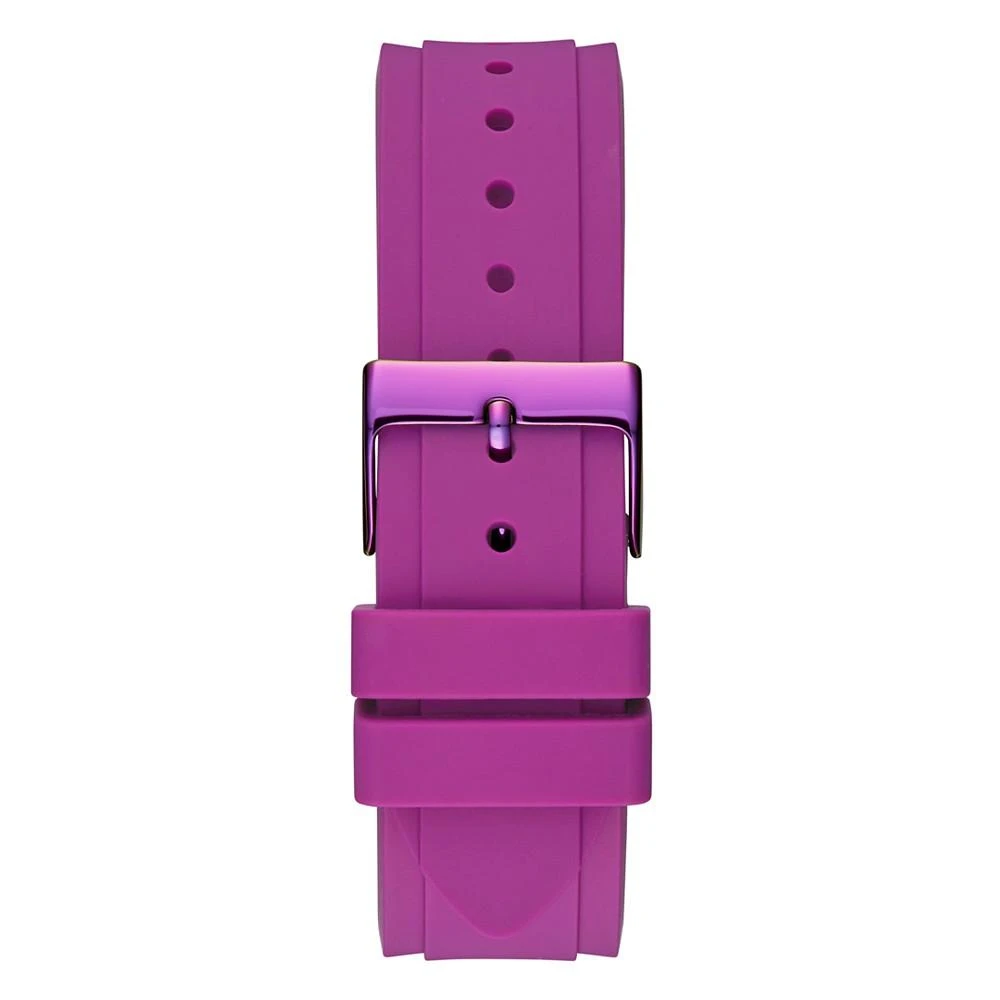 商品GUESS|Women's Quartz Iridescent Purple Silicone Strap Watch 39mm,价格¥789,第3张图片详细描述