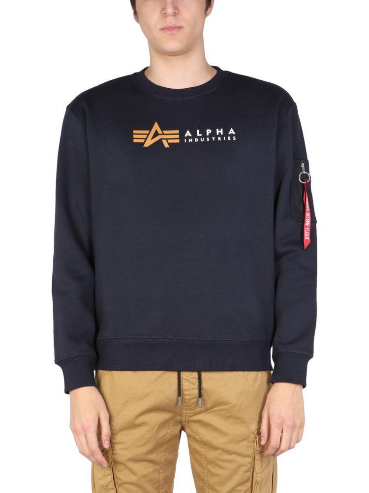 商品Alpha Industries|Alpha Industries Logo Print Crewneck Sweatshirt,价格¥323,第1张图片