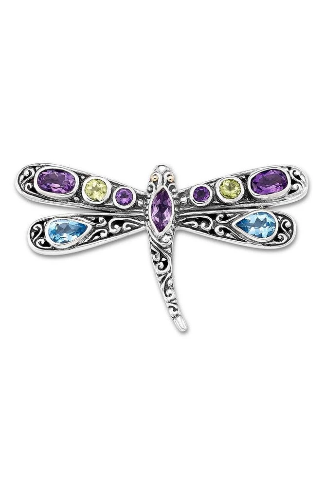 商品SAMUEL B.|Sterling Silver & 18K Gold Gemstone Dragonfly Pendant,价格¥938,第1张图片