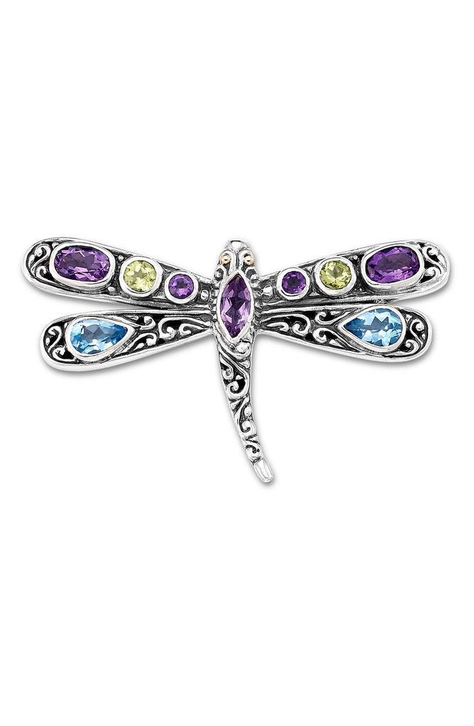 商品SAMUEL B.|Sterling Silver & 18K Gold Gemstone Dragonfly Pendant,价格¥923,第1张图片