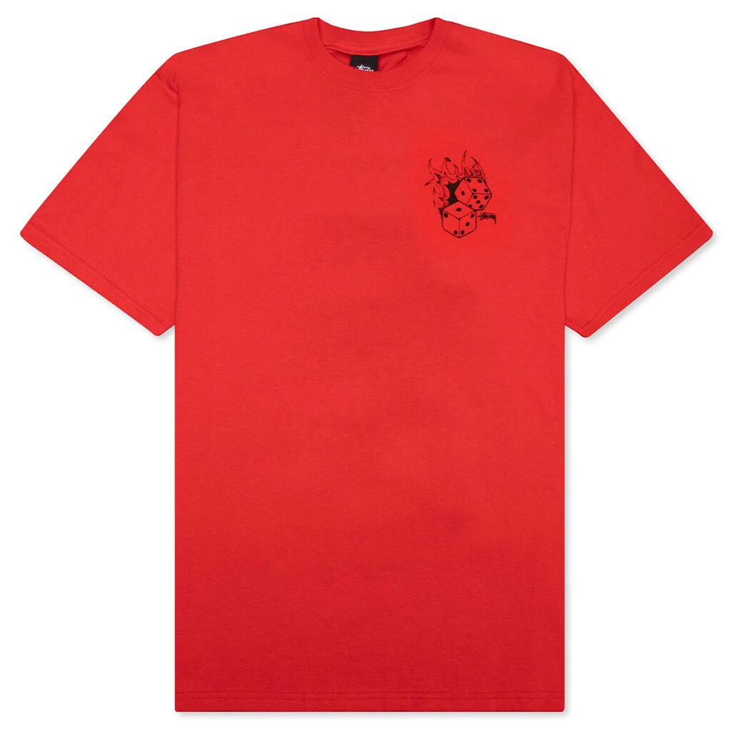 商品STUSSY|Stussy Fire Dice Tee - Red,价格¥338,第1张图片