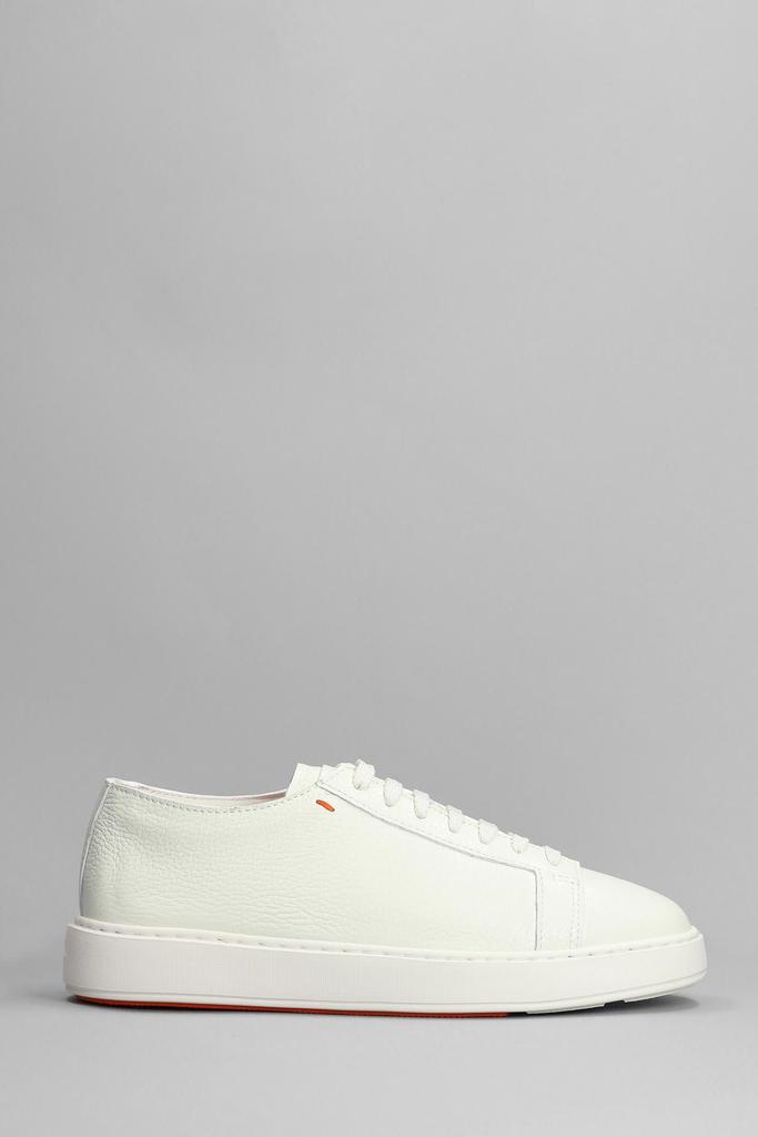 Santoni Dabbler Sneakers In White Leather商品第1张图片规格展示