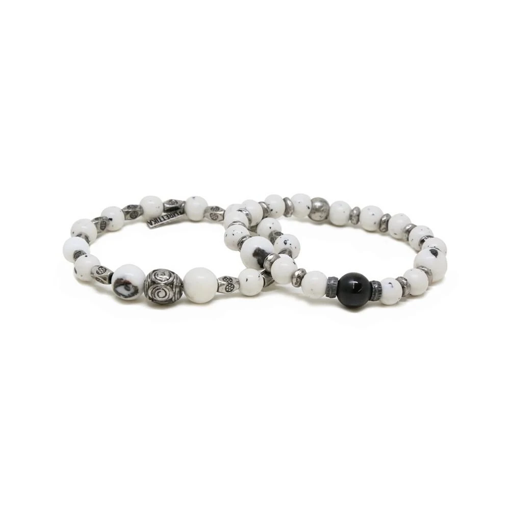 商品MR ETTIKA|Dalmatian Jade Beaded Bracelet, Pack of 2.,价格¥636,第1张图片