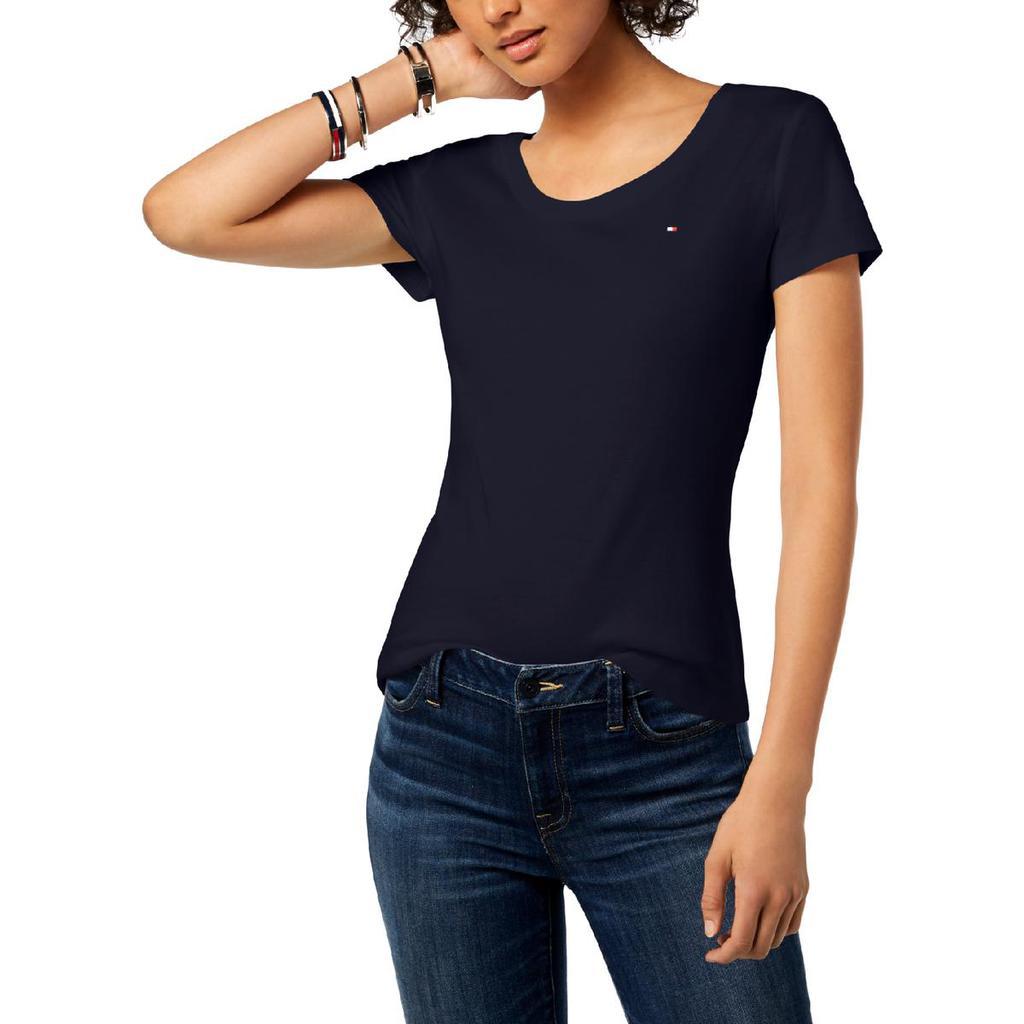 商品Tommy Hilfiger|Tommy Hilfiger Womens Crew Neck Short Sleeves T-Shirt,价格¥96,第1张图片