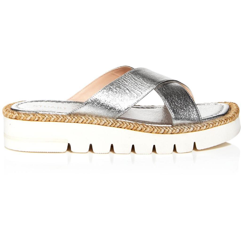 商品Stuart Weitzman|Stuart Weitzman Womens Roza Metallic Espadrille Flatform Sandals,价格¥761-¥1066,第4张图片详细描述