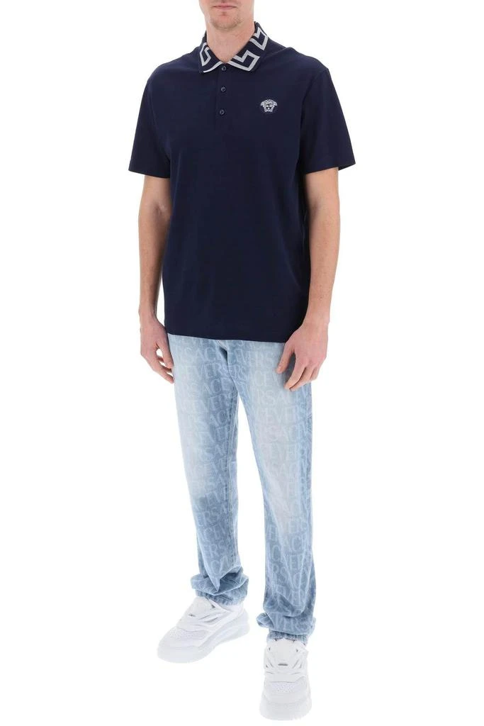 商品Versace|Polo shirt with Greca collar,价格¥2705,第2张图片详细描述
