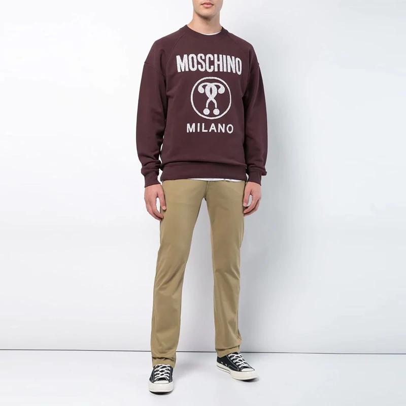 Moschino 莫斯奇诺 男士紫红色棉质徽标印花运动衫 ZA1702-5227-1194 商品