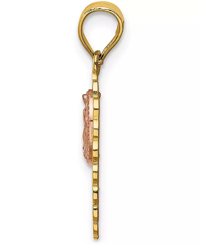 商品Macy's|"15" Our Lady of Guadeloupe Two-Tone Charm Pendant in 14k Yellow & Rose Gold,价格¥3471,第2张图片详细描述