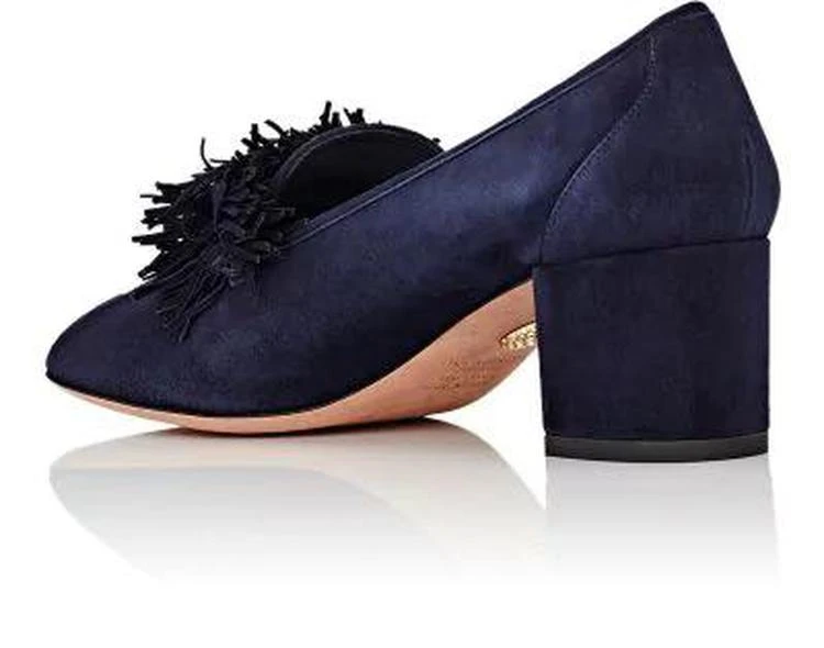 商品Aquazzura|Wild Suede Loafer Pumps,价格¥3786,第3张图片详细描述