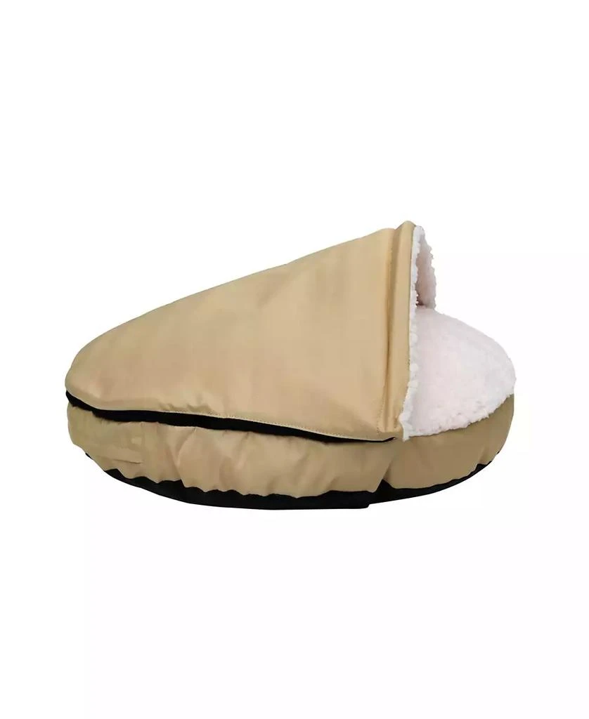商品Macy's|Happycare Textiles Durable Oxford to Sherpa Pet Cave and Round Pet Bed with Removable Top and Insert,价格¥507,第1张图片