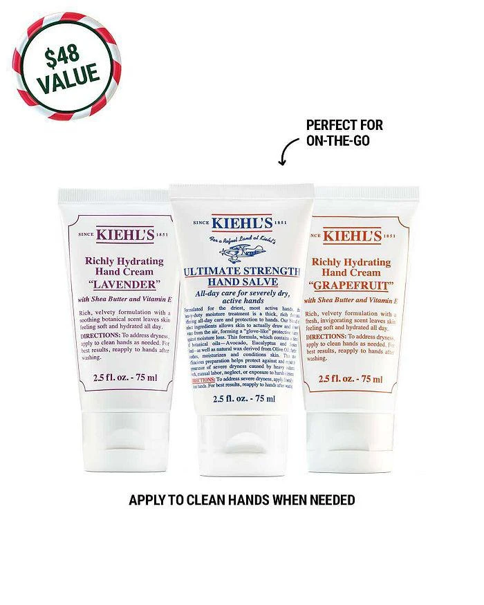 商品Kiehl's|Hydrating Hand Care Trio ($48 value),价格¥183,第3张图片详细描述