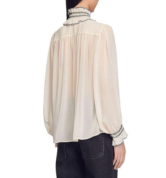 商品Sandro|Jacinthe Tie Neck Blouse,价格¥1104,第2张图片详细描述