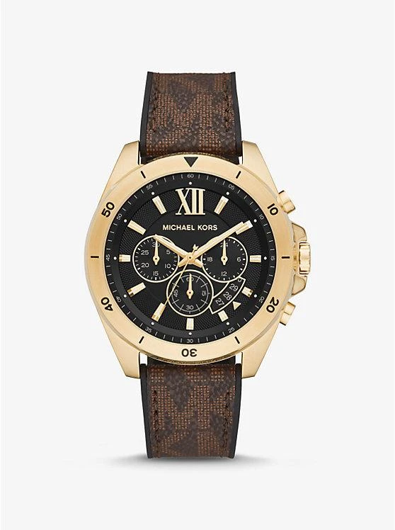 商品Michael Kors|Oversized Brecken Logo and Gold-Tone Watch,价格¥1201,第1张图片
