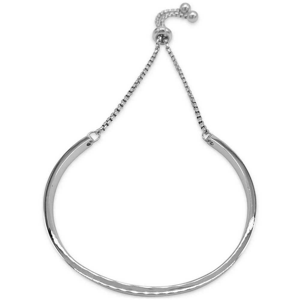 商品ADORNIA|Rhodium-Plated Curved Bar Slider Bracelet,价格¥149,第1张图片