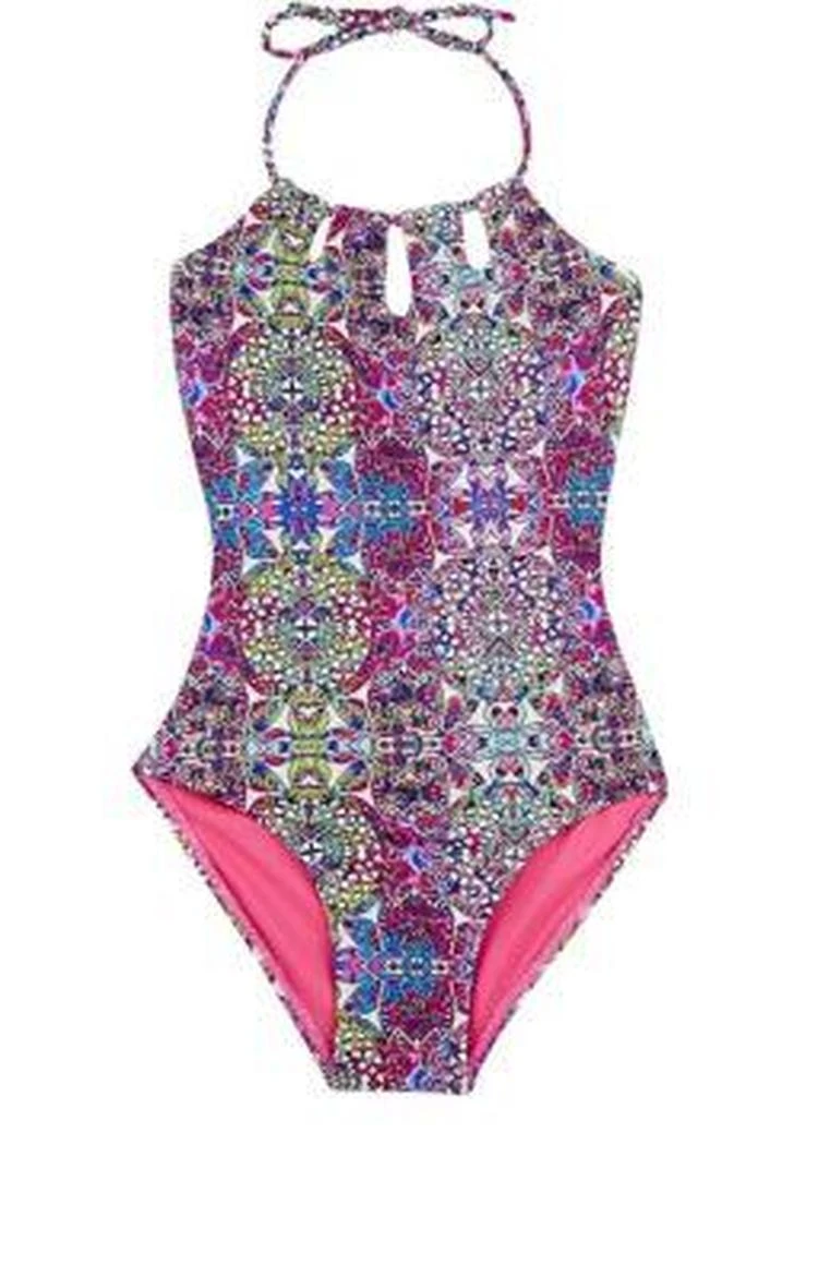 商品Peixoto|Mosaic-Pattern Halter Swimsuit,价格¥507,第1张图片