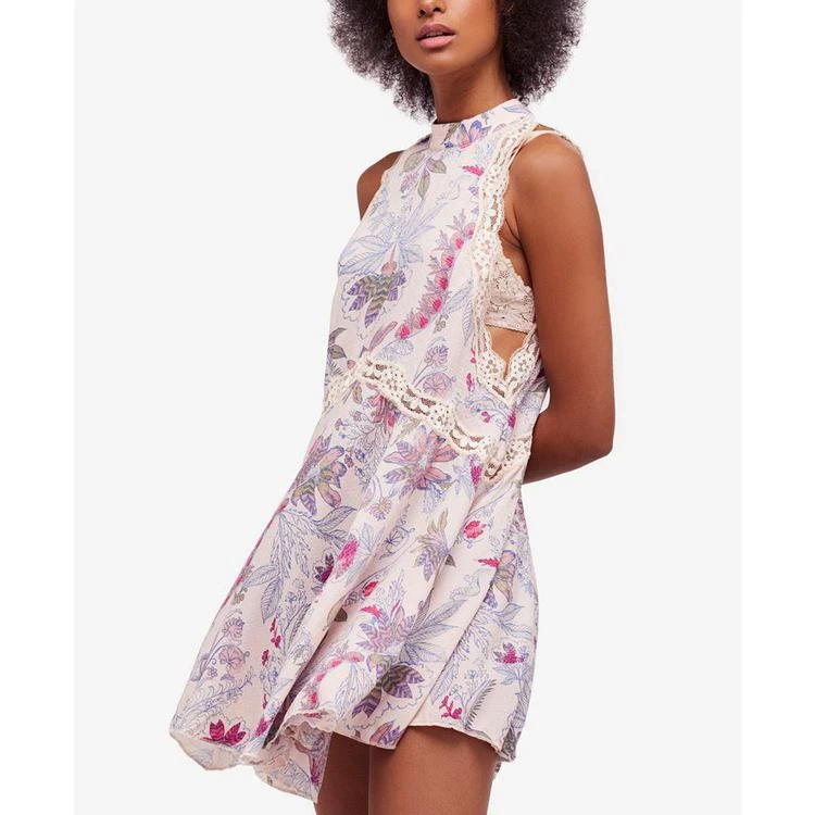 商品Free People|She Moves Printed Lace-Trim Slip Dress,价格¥262,第1张图片