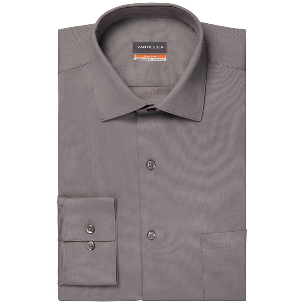 Men's Big & Tall Classic/Regular-Fit Stain Shield Solid Dress Shirt商品第3张图片规格展示