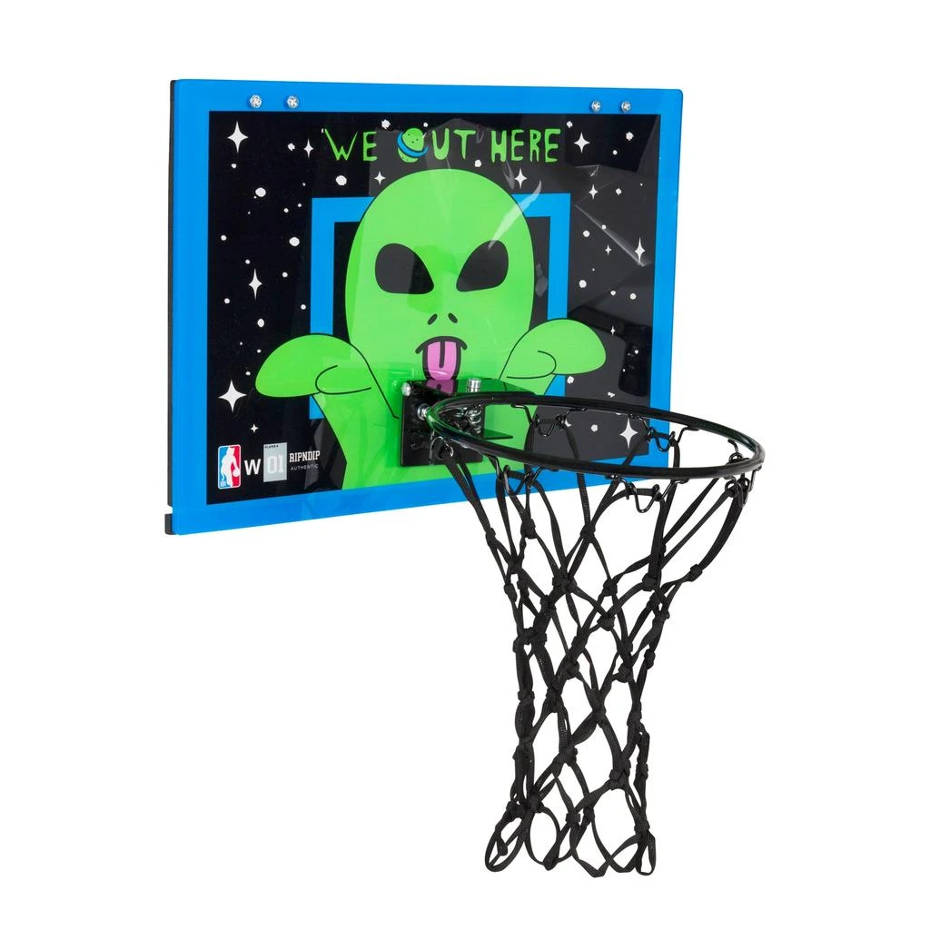 商品RIPNDIP|Peeking Alien Hanging Basketball Set (Black/Blue),价格¥458,第1张图片