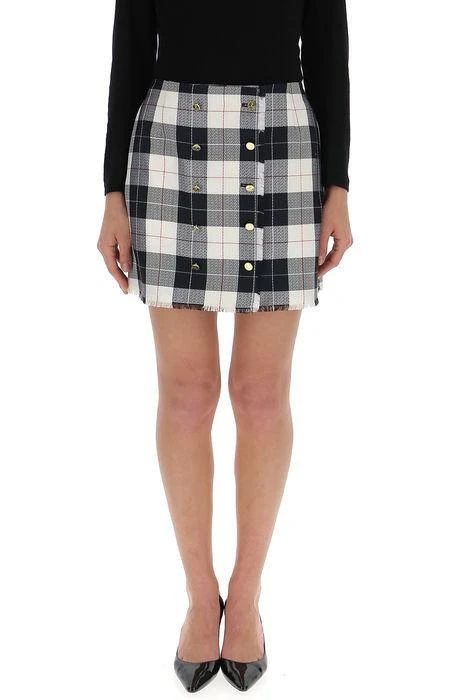 商品Thom Browne|Thom Browne Checked Button Mini Skirt,价格¥4979,第1张图片