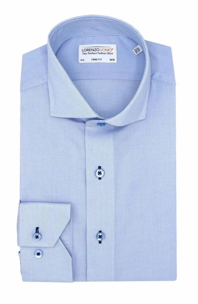 商品Lorenzo Uomo|Trim Fit Thin Vertical Stripe Dress Shirt,价格¥378,第1张图片