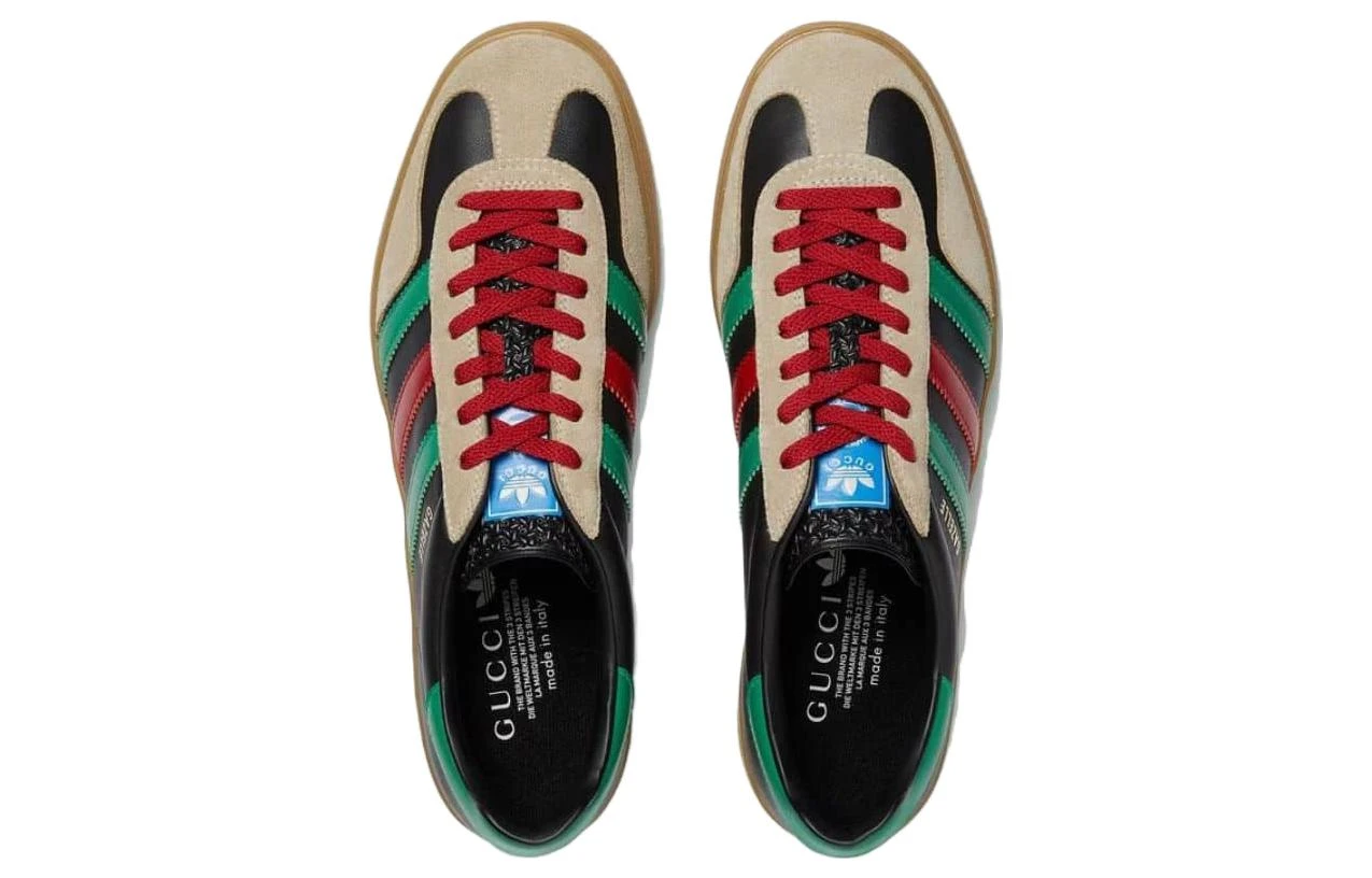 商品[国内直发] Gucci|adidas originals x 古驰 GAZELLE 经典休闲 德训鞋 低帮 时尚板鞋 男款 黑色,价格¥6595,第4张图片详细描述
