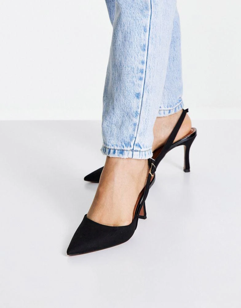 商品ASOS|ASOS DESIGN Wide Fit Samber slingback stiletto heels in black,价格¥274,第4张图片详细描述