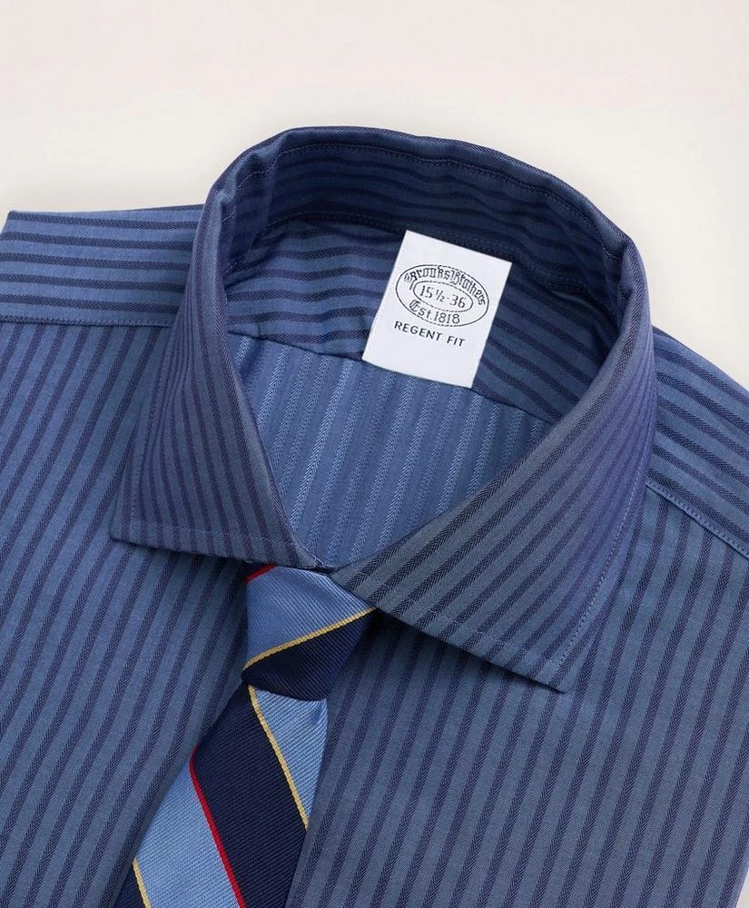 商品Brooks Brothers|Regent Regular-Fit Dress Shirt, Dobby English Collar Stripe,价格¥408,第2张图片详细描述