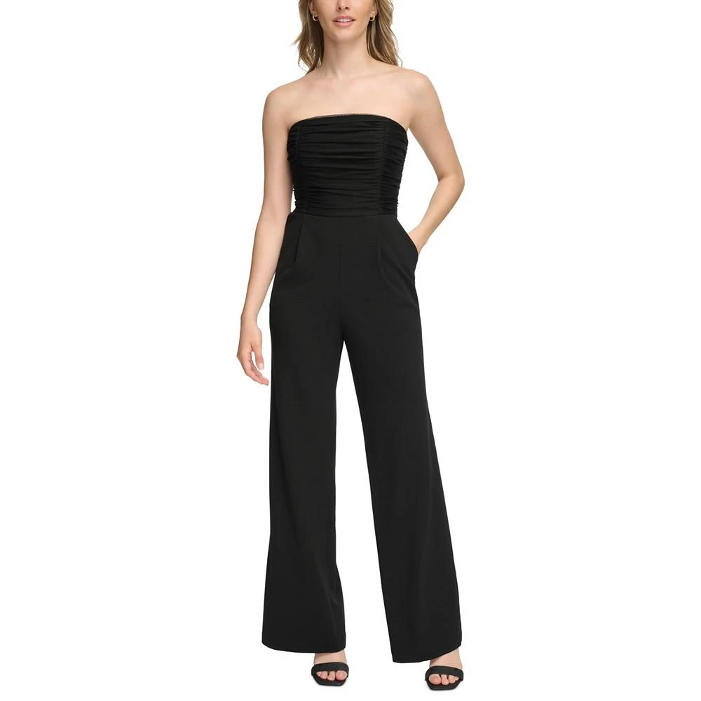 商品Calvin Klein|Women's Ruched-Bodice Strapless Jumpsuit,价格¥1263,第1张图片