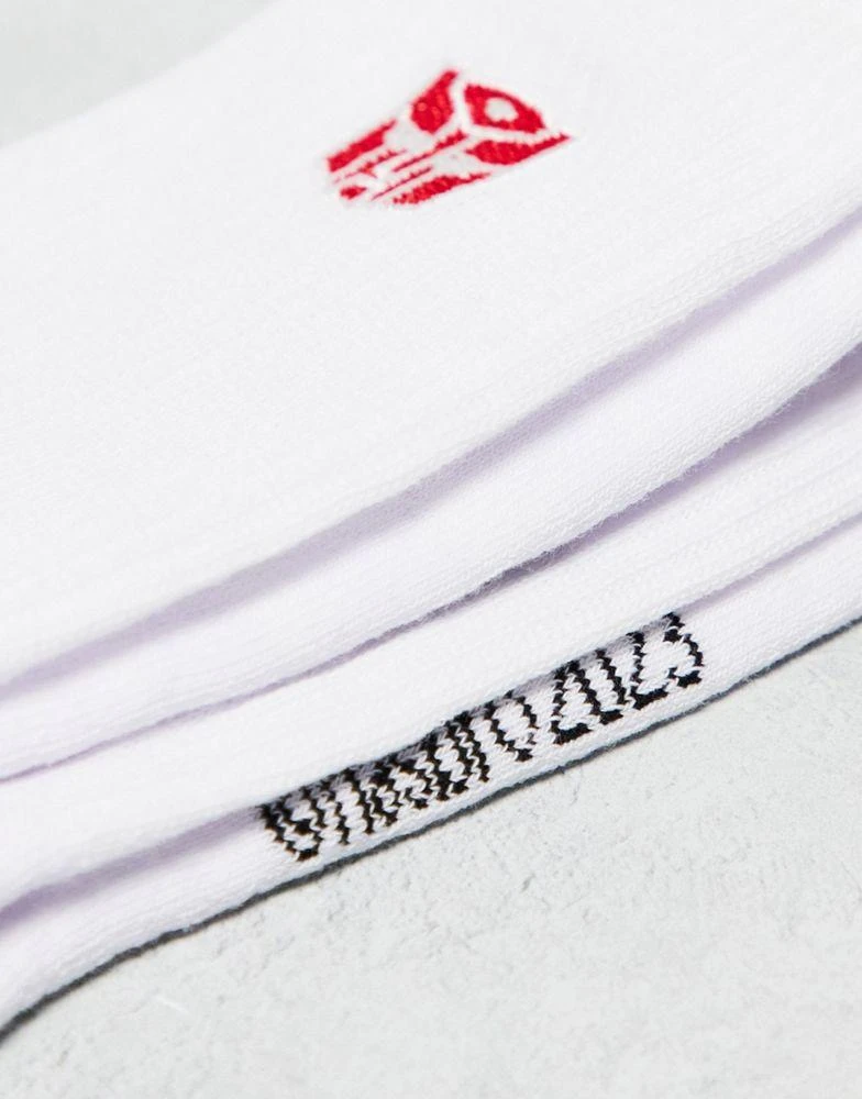 商品ASOS|ASOS DESIGN sports socks in white with Transformers embroidery,价格¥43,第2张图片详细描述