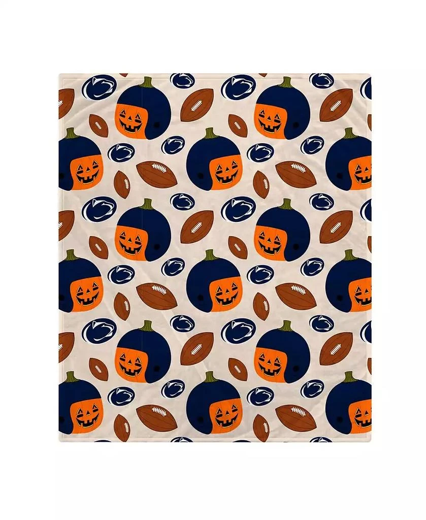 商品Pegasus Home Fashions|Penn State Nittany Lions 60" x 70" Pumpkin Helmet Corral Fleece Blanket,价格¥224,第1张图片