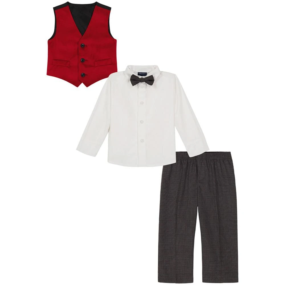 商品Nautica|Baby Boys Velvet Vest, Shirt, Bow-Tie and Pants Set,价格¥131,第2张图片详细描述